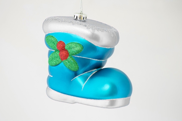 Изображение Елочная игрушка Сапог объемный(комбинированный) пластик 400 мм Бирюзовый  интернет магазин Иватек ivatec.ru